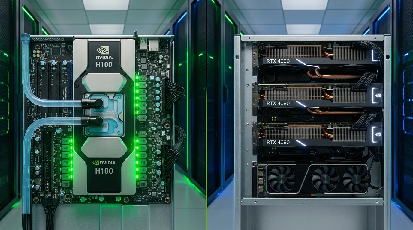 NVIDIA H100 SXM5 Datacenter Module vs Multi-GPU RTX 4090 Rack Benchmark Audit