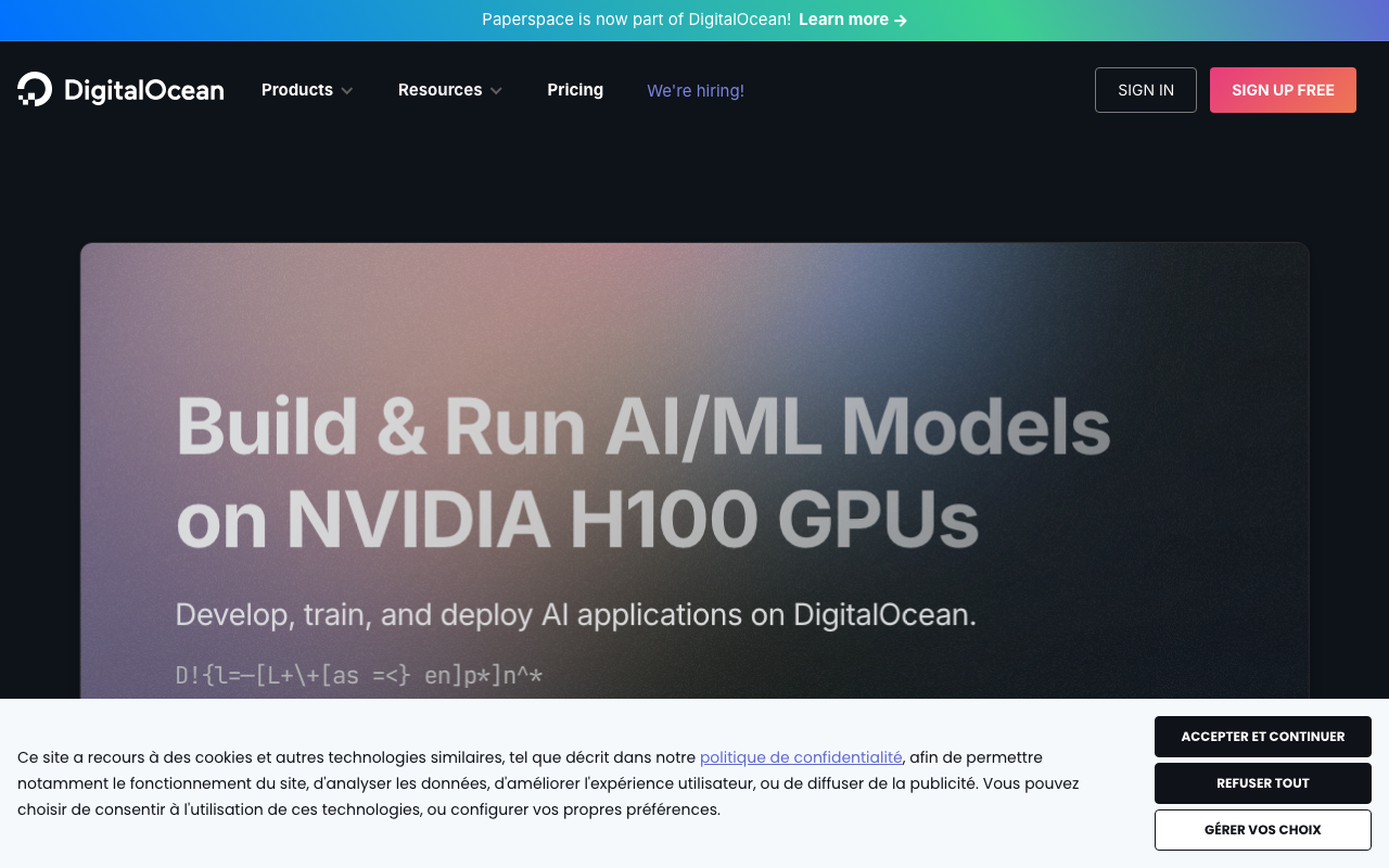 Paperspace by DigitalOcean Console