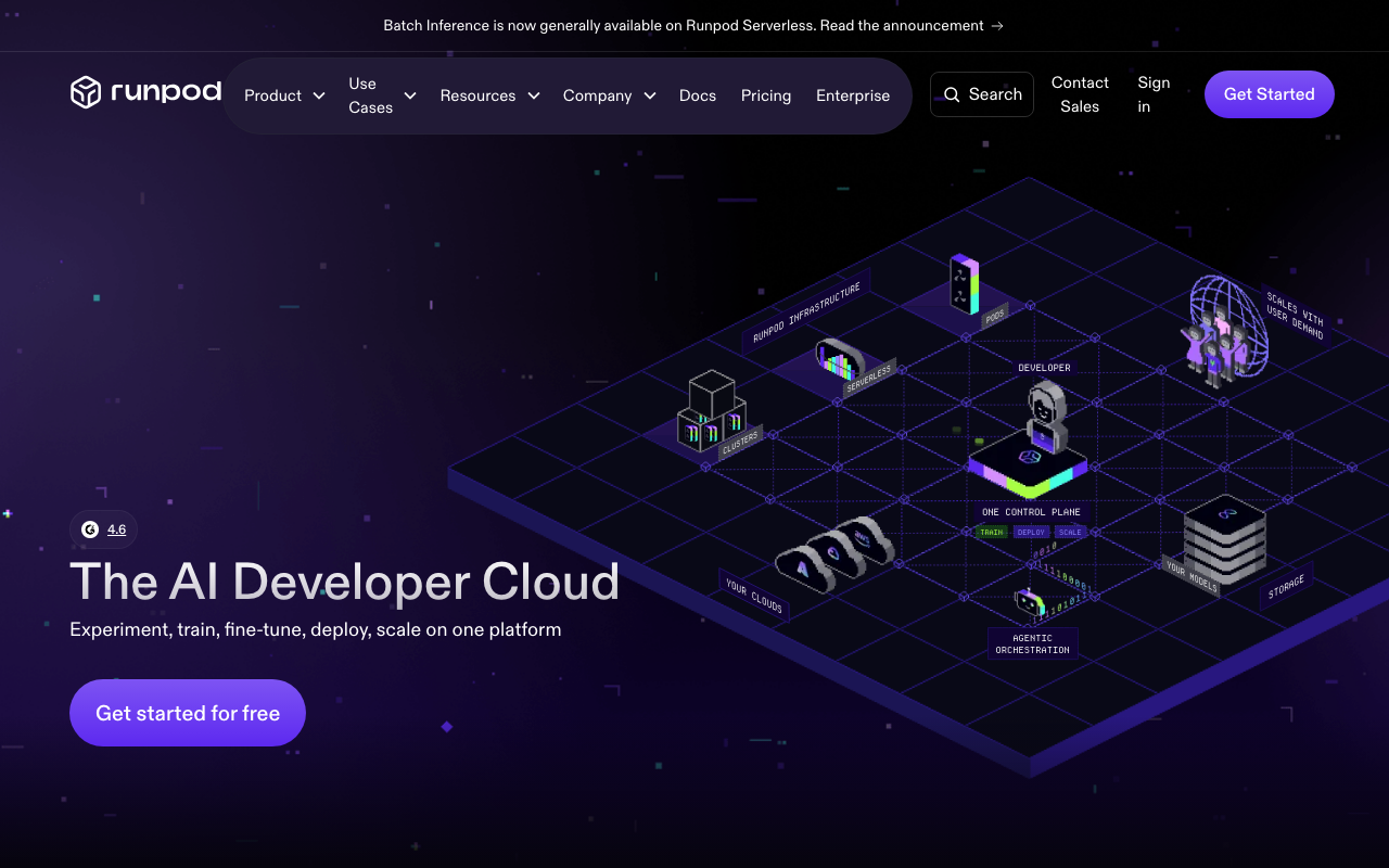 RunPod Live Web Console & Cloud GPU Deployment Interface
